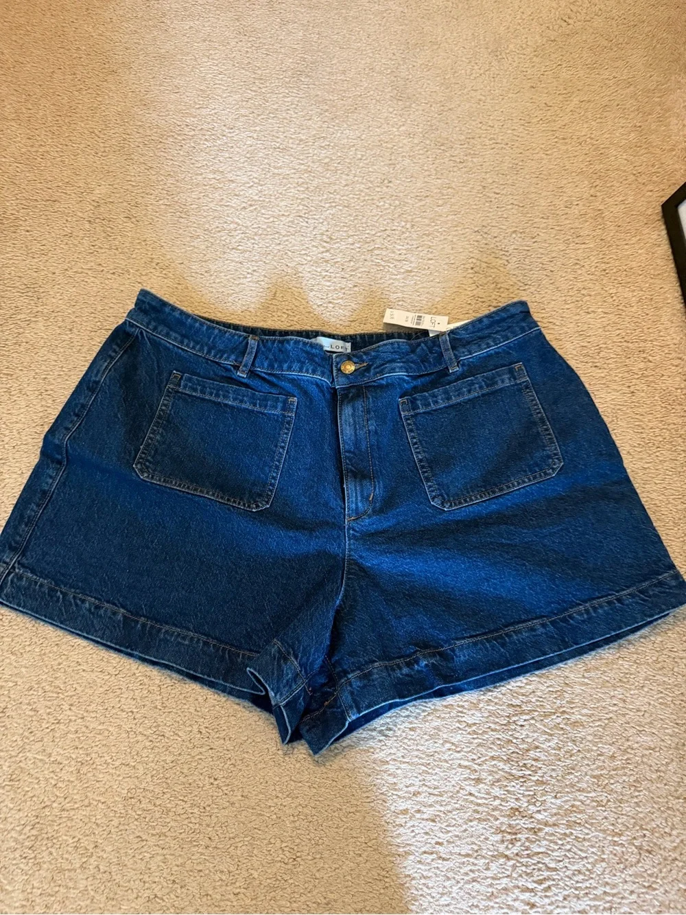 LOFT Dark Blue Denim Pocket Shorts